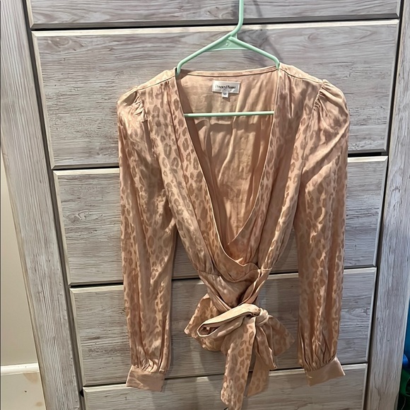 Leopard Print Wrap Blouse - Picture 2 of 3